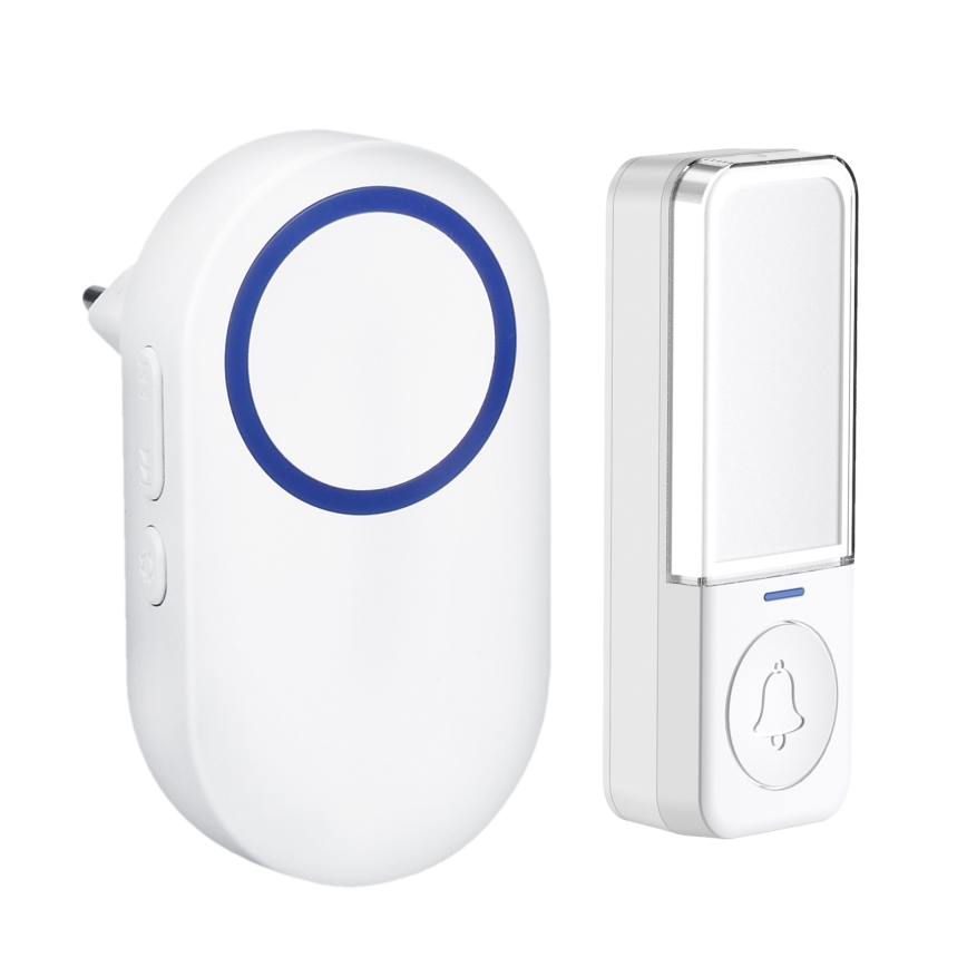 Draadloze deurbel met stekker 230V IP56 wit
