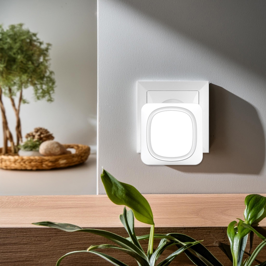 Draadloze stopcontactdeurbel met LED-verlichting 230V IP56 wit