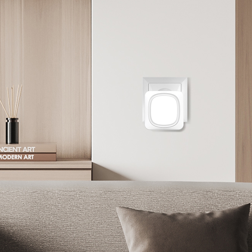 Draadloze stopcontactdeurbel met LED-verlichting 230V IP56 wit