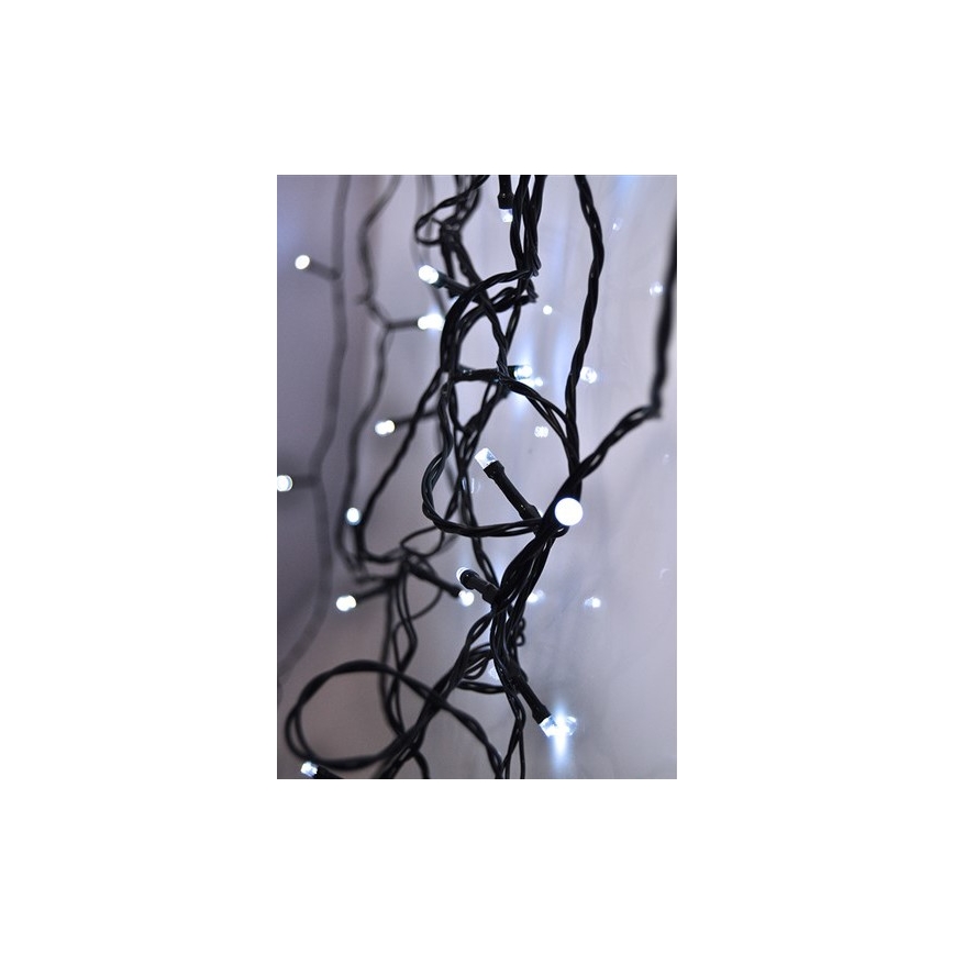 Guirlande lumineuse d'extérieur 200 LED — 8 fonctions, 15 m, IP44, blanc froid