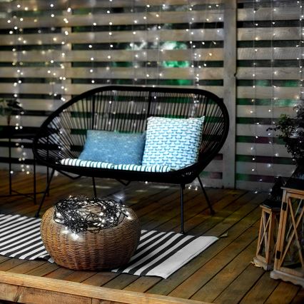Guirlande lumineuse LED extérieure 100 LED, 8 fonctions, 13 m, IP44, blanc froid