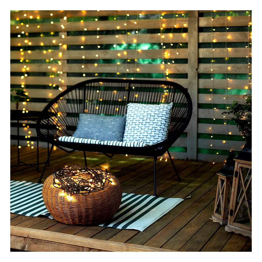 LED Kerst lichtsnoer voor buiten 200xLED/8 Functies IP44 25m warm wit