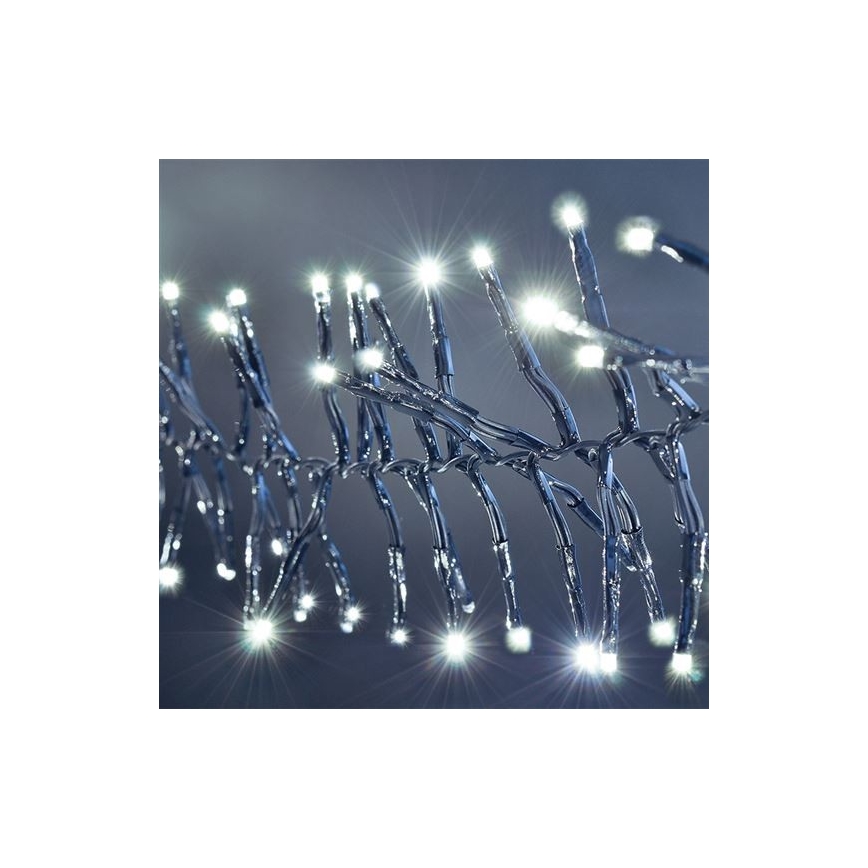 LED buitenlichtsnoer 576 LEDs / 8 functies, 8 m, IP44, koud wit + afstandsbediening