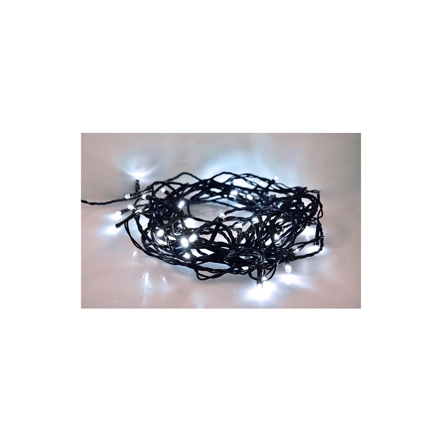 Guirlande de noël 50xLED/8 fonctions 8m IP44 blanc froid