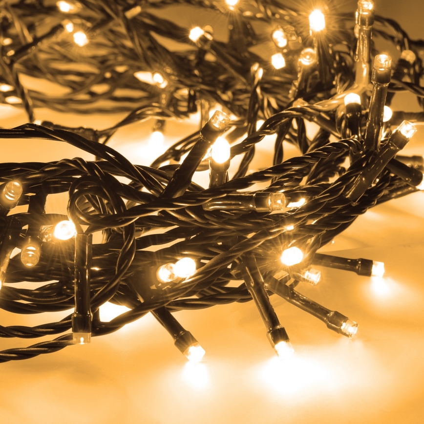 Guirlande LED d'extérieur 50 LED / 8 fonctions 8 m IP44 blanc chaud