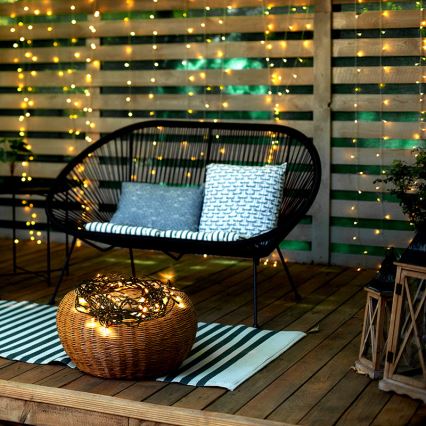 Guirlande LED d'extérieur 50 LED / 8 fonctions 8 m IP44 blanc chaud