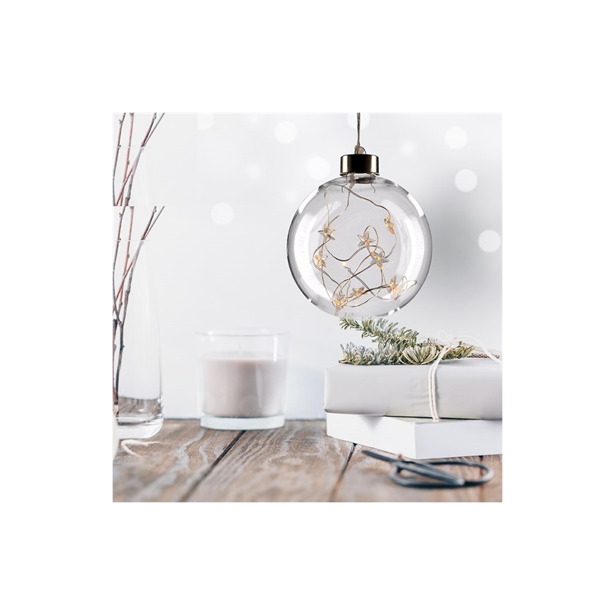 LED Kerstbal 10xLED/2xAA
