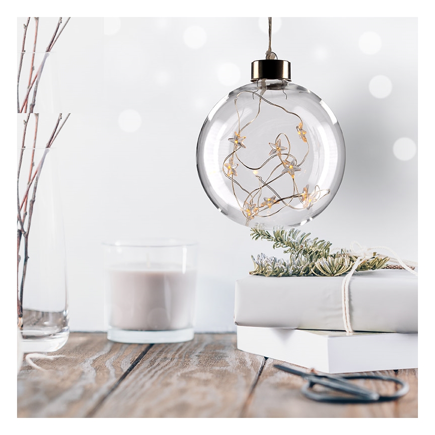 LED Kerstbal 10xLED/2xAA