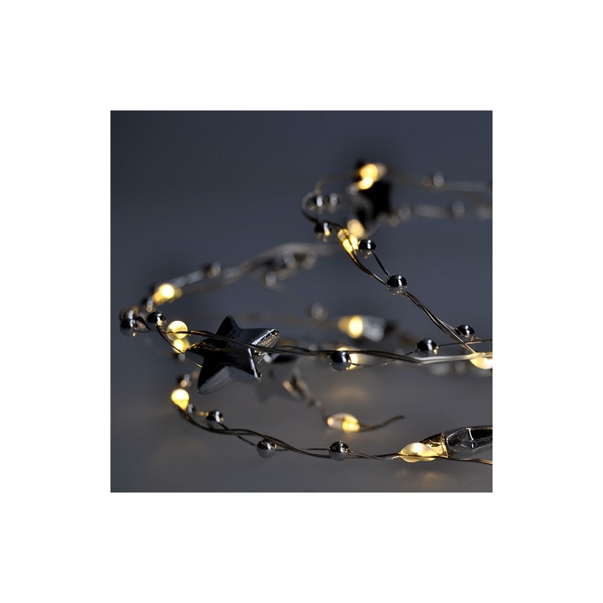 LED Kerst Lichtketting 20xLED/2xAA 1,5m warm wit