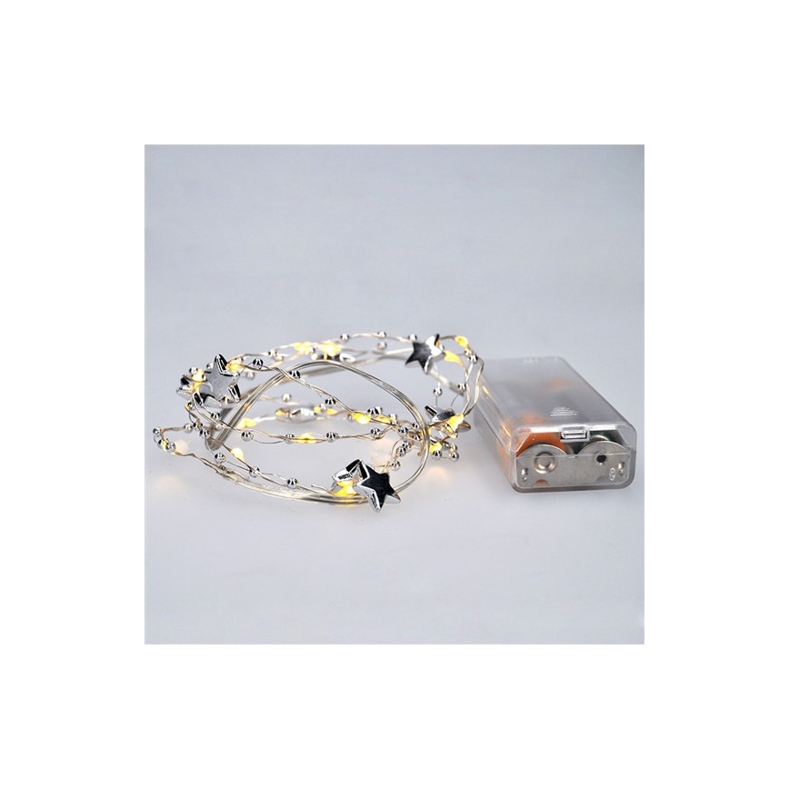 LED-lichtsnoer 20xLED/2xAA 1,5 m warm wit