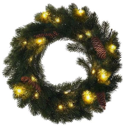 Couronne de noël d'extérieur 15xLED/3xAA IP44