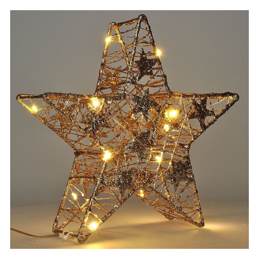Décoration de noël 14xLED/2xAA étoile