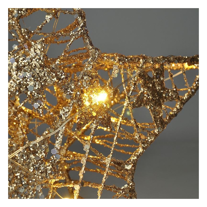 Décoration de noël 14xLED/2xAA étoile
