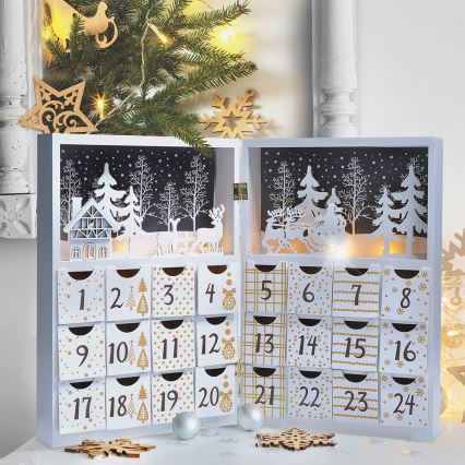 LED Calendrier de l'Avent LED/2xAAA