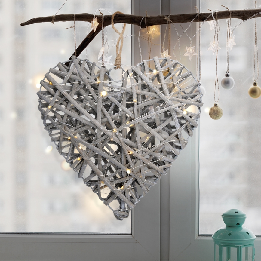 Décoration de Noël LED/2xAA rotin