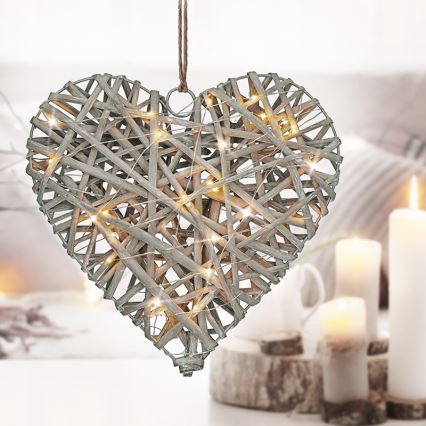 Décoration de Noël LED/2xAA rotin