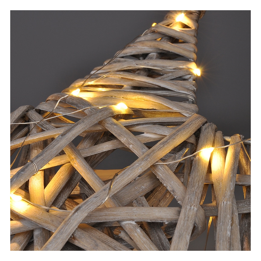 Décoration de Noël LED/2xAA rotin