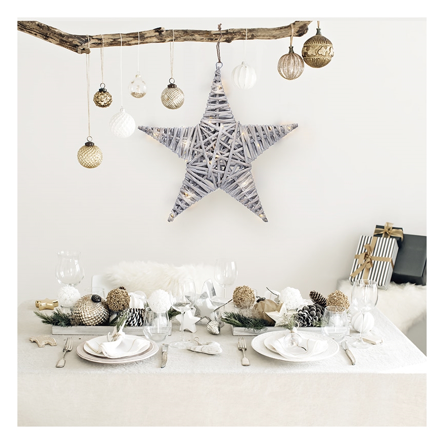 Décoration de Noël LED/2xAA rotin