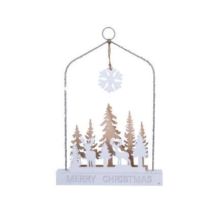 Décoration de Noël LED/2xAA forêt avec cerfs