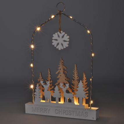 Décoration de Noël LED/2xAA forêt avec cerfs