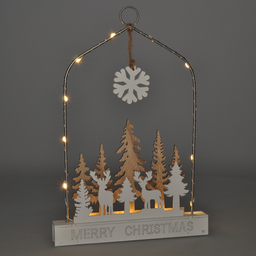 Décoration de Noël LED/2xAA forêt avec cerfs
