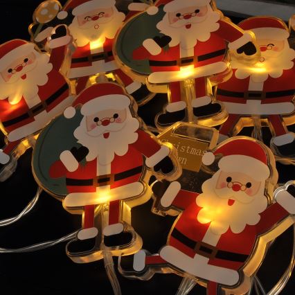 Guirlande de noël LED avec ventouses 6xLED/2xAA 1,2m blanc chaud Père Noël