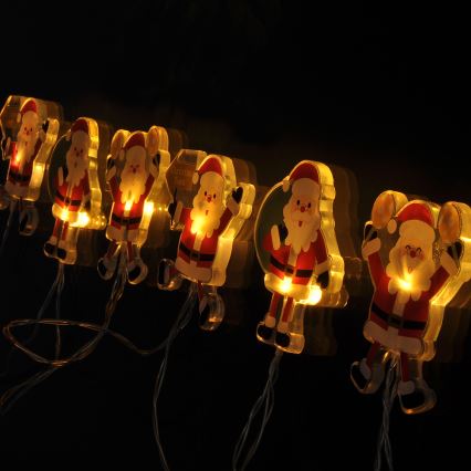 Guirlande LED de Noël avec ventouses 6xLED/2xAA 1,2m blanc chaud santa