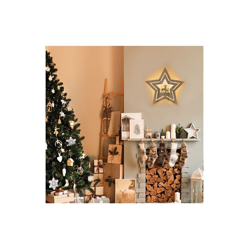 Décoration de Noël LED/2xAA étoile