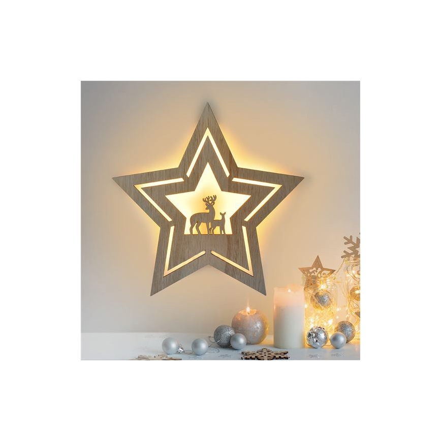 Décoration de Noël LED/2xAA étoile