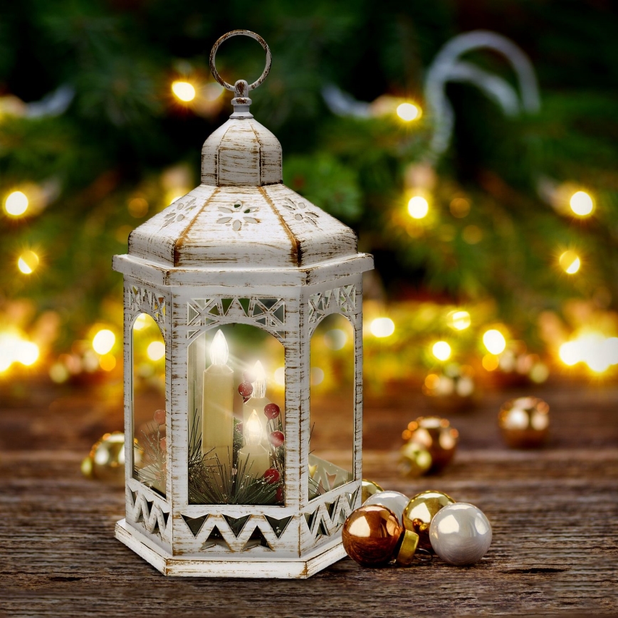 LED Kerstversiering 3xLED/3xAAA lantaarn