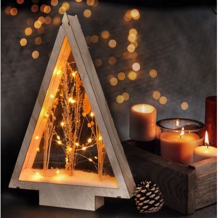 LED Kerstversiering LED/2xAA winterbloemen bedekt met sneeuw