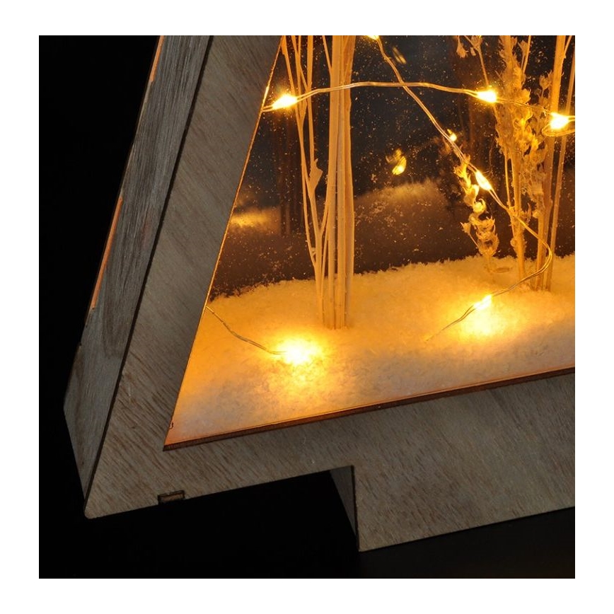 LED Kerstversiering LED/2xAA winterbloemen bedekt met sneeuw