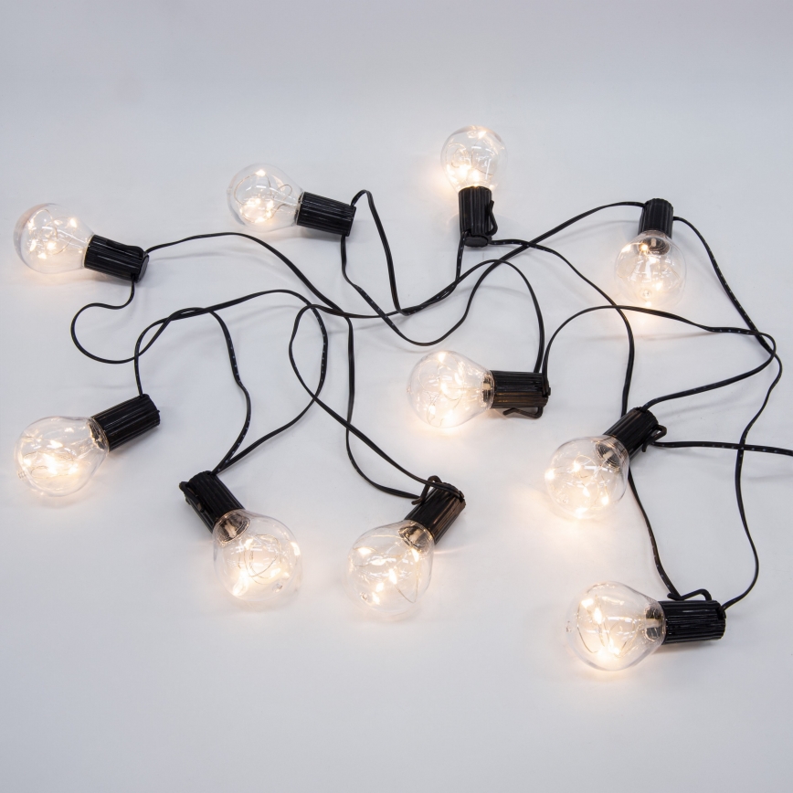 Guirlande décorative extérieure GARLAND 10xLED/3xAA 3m IP44 blanc chaud