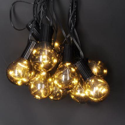 LED buitenlichtslinger GIRLANDA 10xLED/3xAA 3m IP44 warm wit