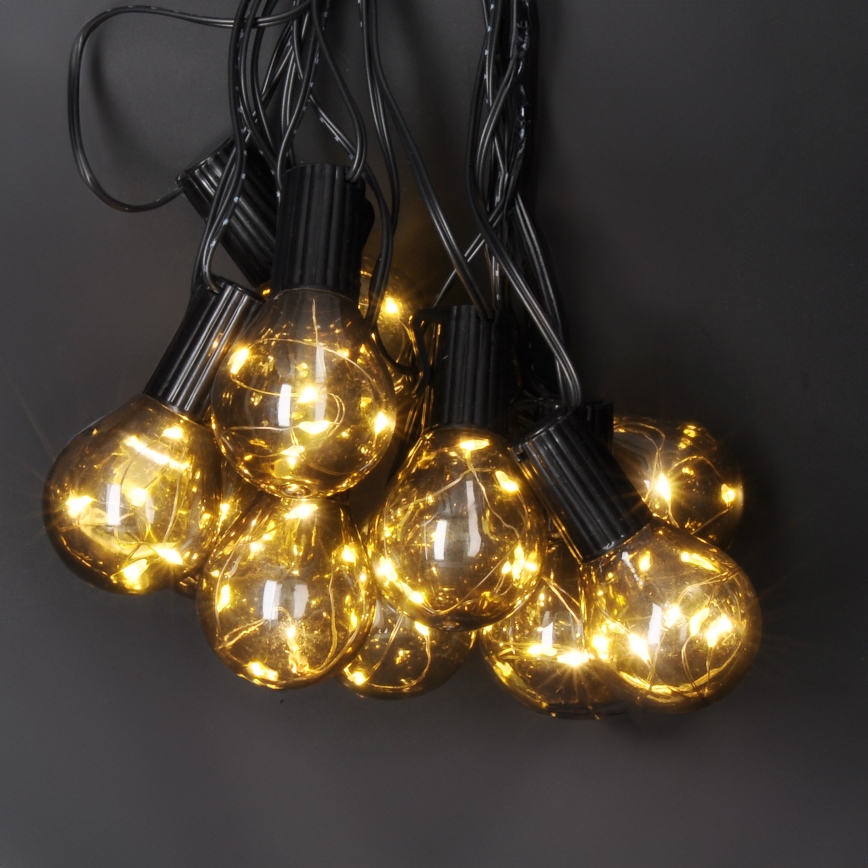 LED buitenlichtslinger GIRLANDA 10xLED/3xAA 3m IP44 warm wit