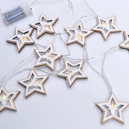 LED-lichtsnoer 10xLED/2xAA 1,8 m warm wit