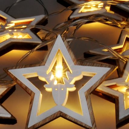 LED-lichtsnoer 10xLED/2xAA 1,8 m warm wit