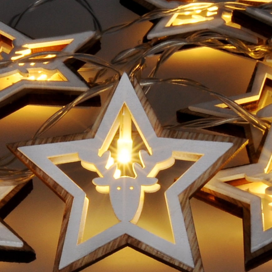 LED-lichtsnoer 10xLED/2xAA 1,8 m warm wit