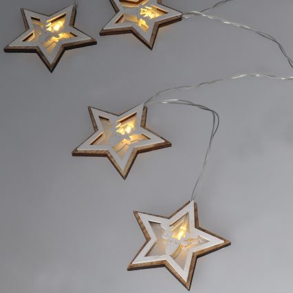 LED-lichtsnoer 10xLED/2xAA 1,8 m warm wit