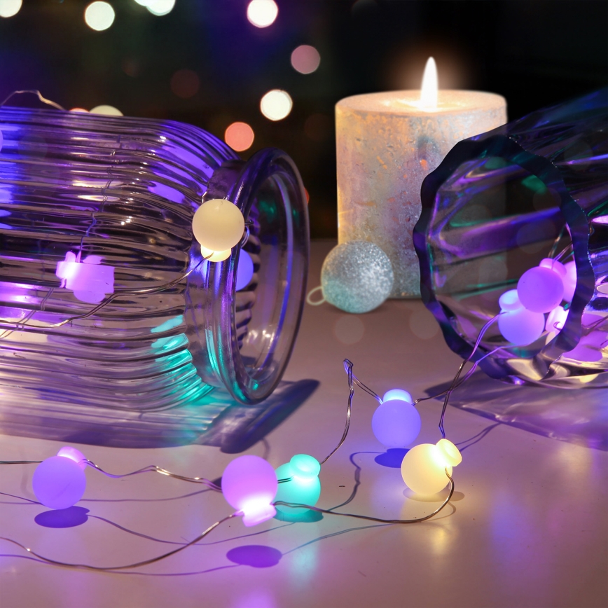 Guirlande de Noël 20xLED/2xAA 2,3 m multicolore