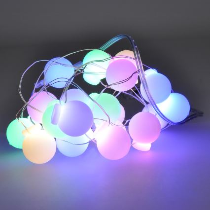 LED Kerst lichtsnoer 20xLED/2xAA 2,3 m Meerdere kleuren