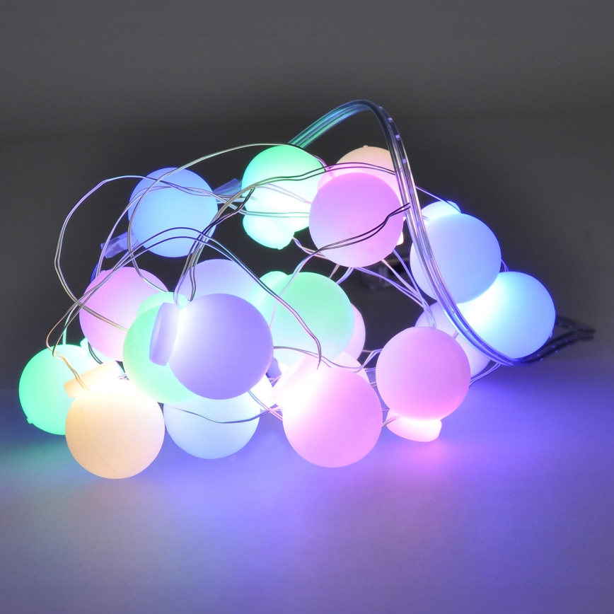 LED Kerst lichtsnoer 20xLED/2xAA 2,3 m Meerdere kleuren