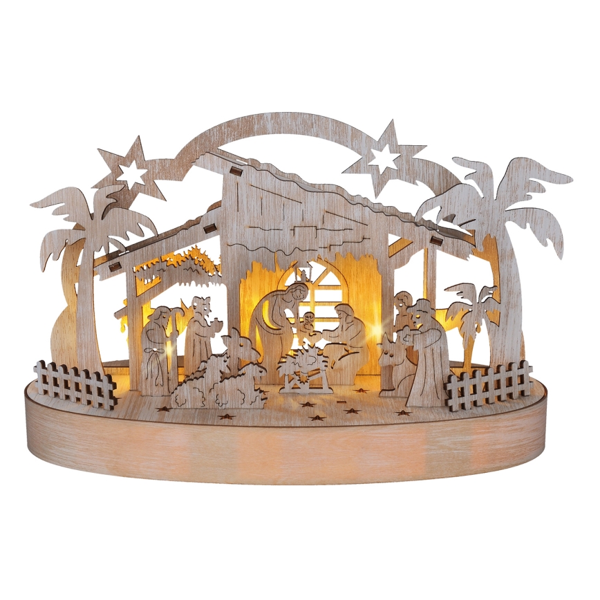 Décoration de Noël LED/2xAA/blanc chaud crèche