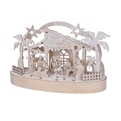 Décoration de Noël LED/2xAA/blanc chaud crèche