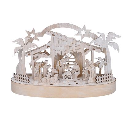 Décoration de Noël LED/2xAA/blanc chaud crèche