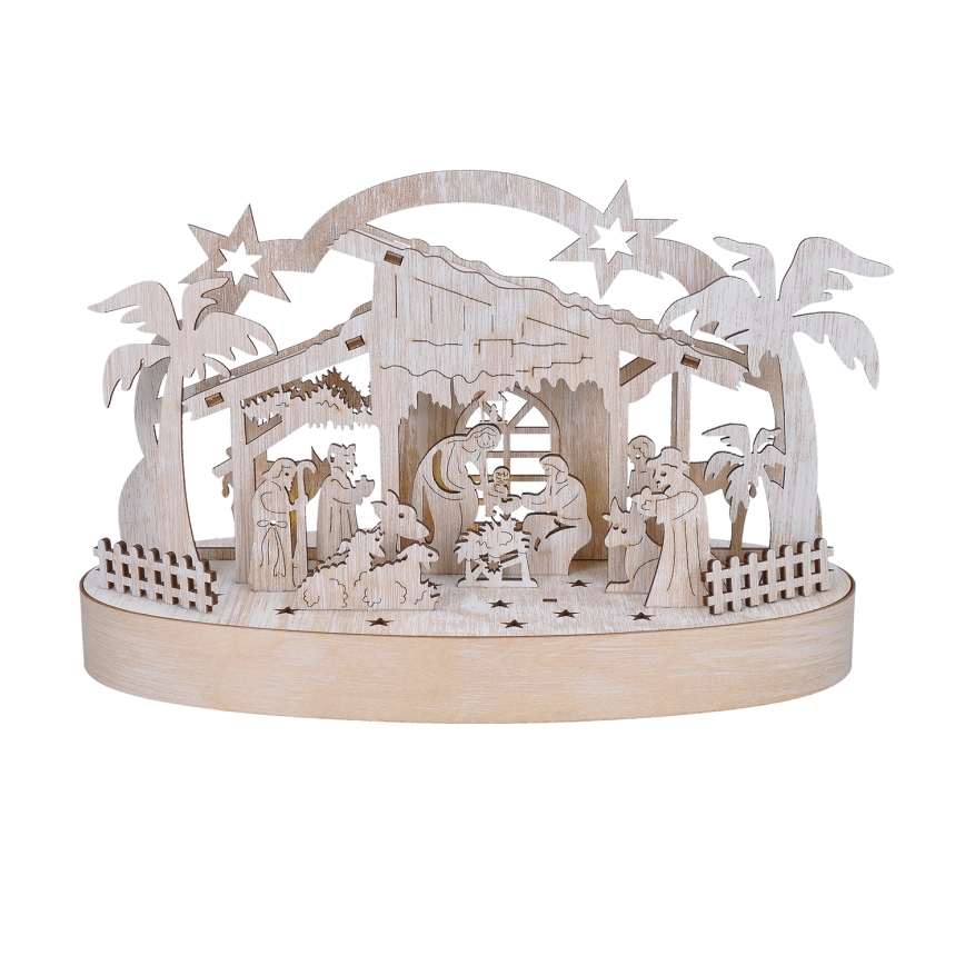 Décoration de Noël LED/2xAA/blanc chaud crèche