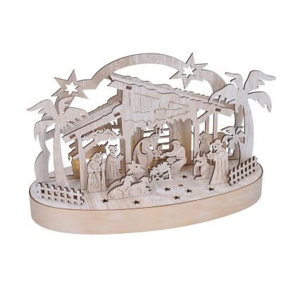 Décoration de Noël LED/2xAA/blanc chaud crèche
