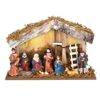 Décoration de Noël LED/2xAA/blanc chaud crèche