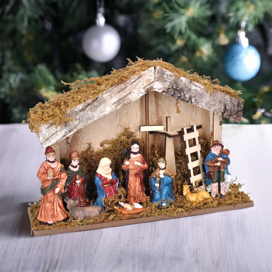 Décoration de Noël LED/2xAA/blanc chaud crèche