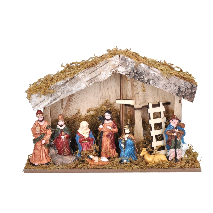 Décoration de Noël LED/2xAA/blanc chaud crèche